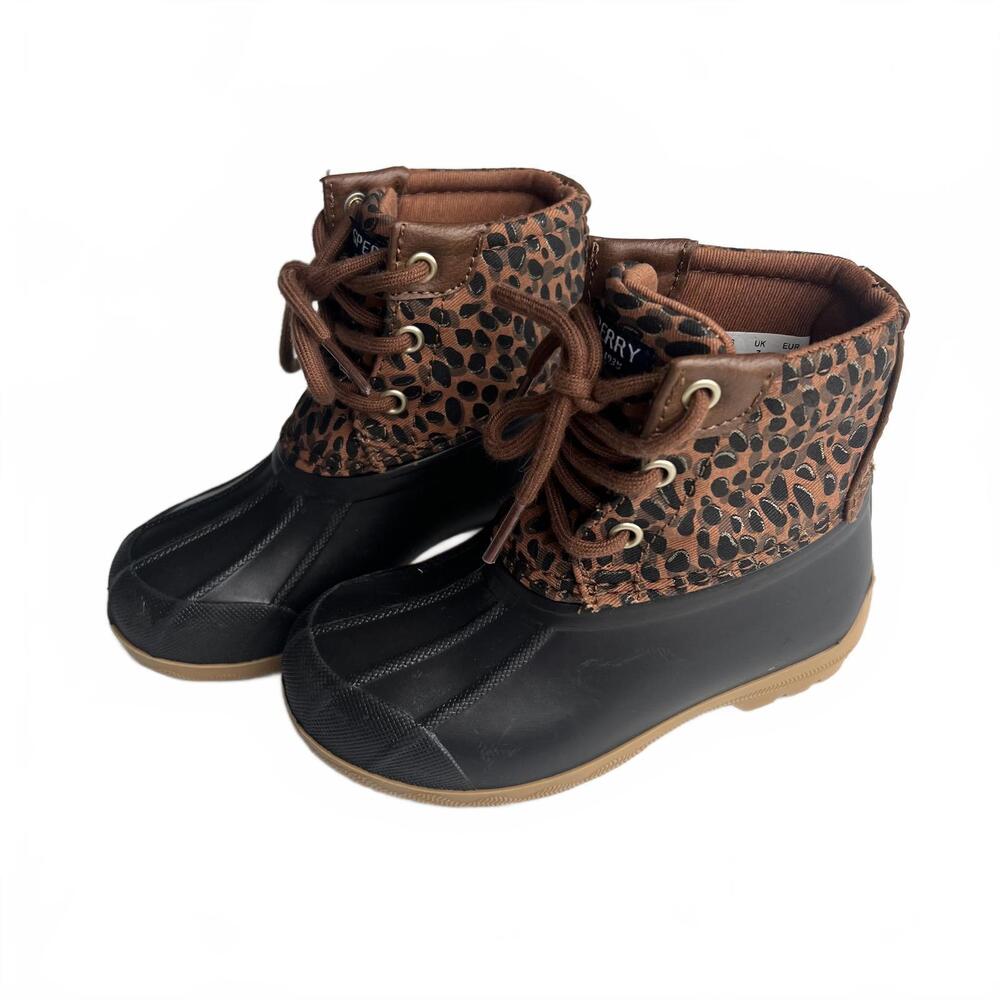 Sperry Leopard Print Duck Boots - Kids 7